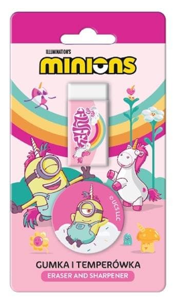 Gumka do mazania i temperówka Minionki 2 sztuki