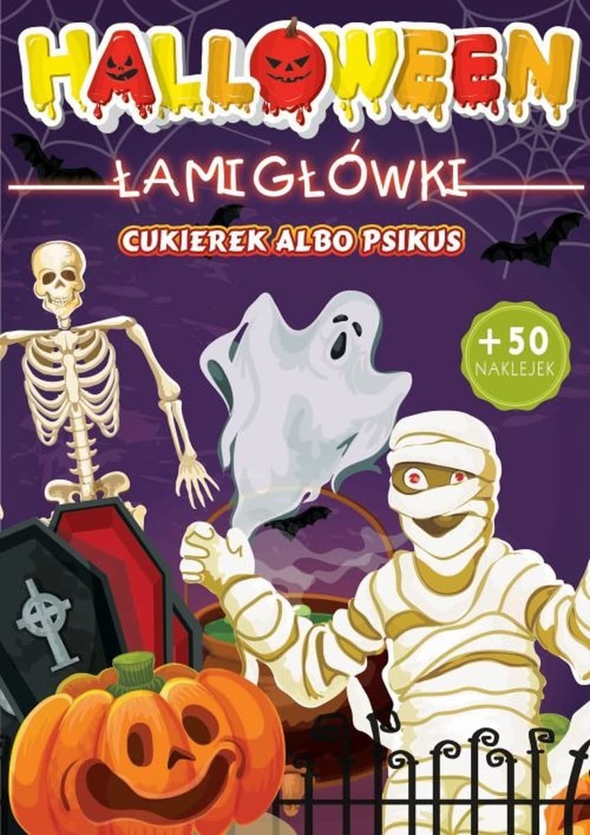 Halloween Cukierek albo psikus Zbiór łamigłówek dla dzieci