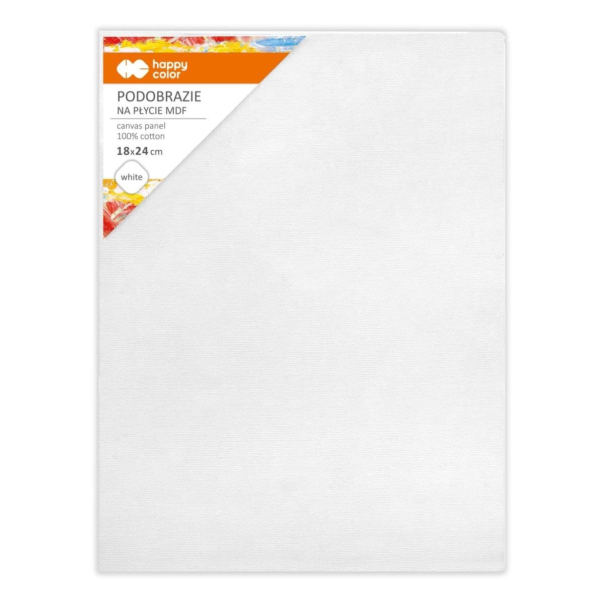 Happy Color Podobrazie bawełniane białe 18x24 impregnowane MDF