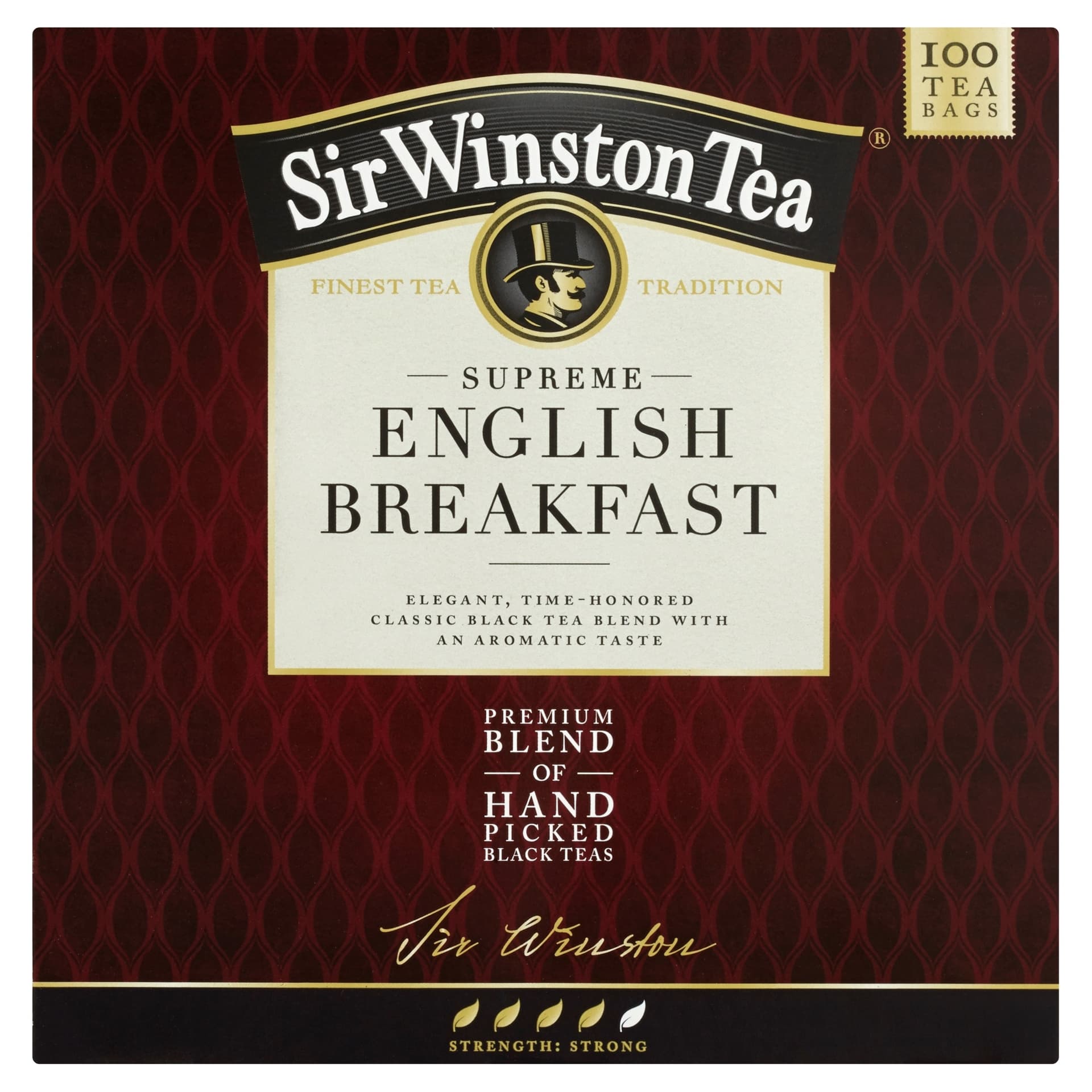Herbata czarna Sir Winston Supreme English Breakfast 100 torebek x 1,80g