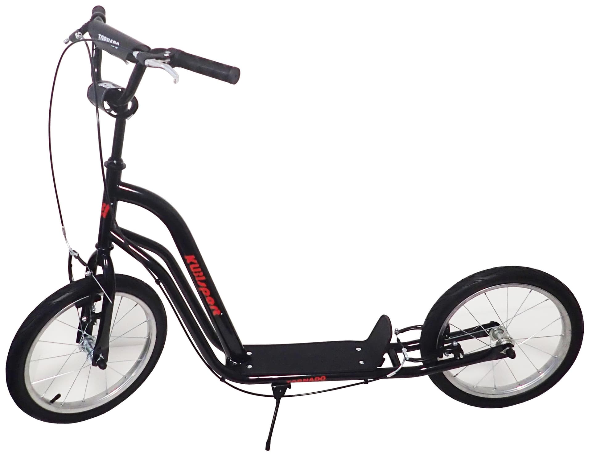 Hulajnoga KUBIsport Tornado z pompowanymi kołami 16/16", czarna