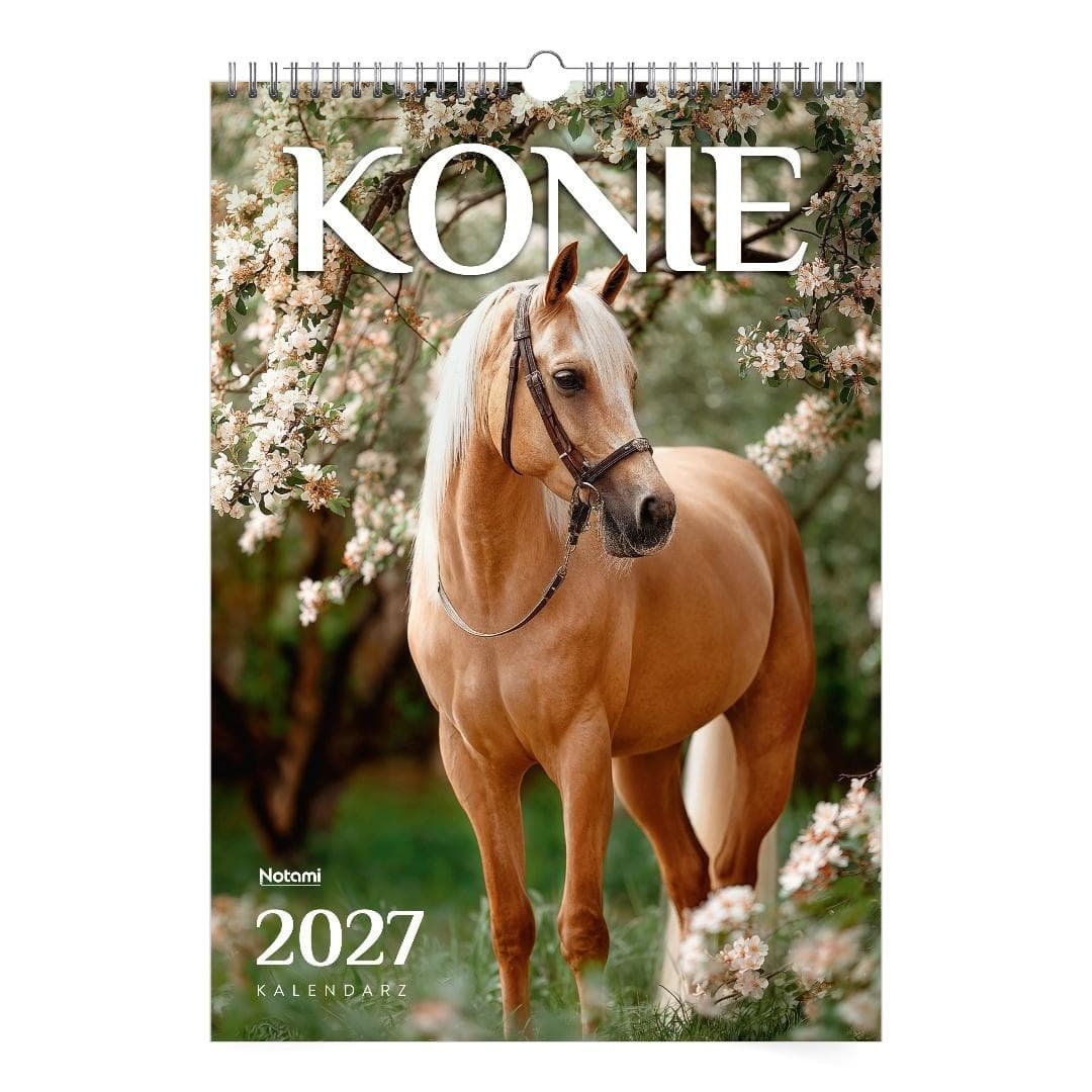 Kalendarz 2027 A3 ścienny Konie - 16 stron spirala Notami