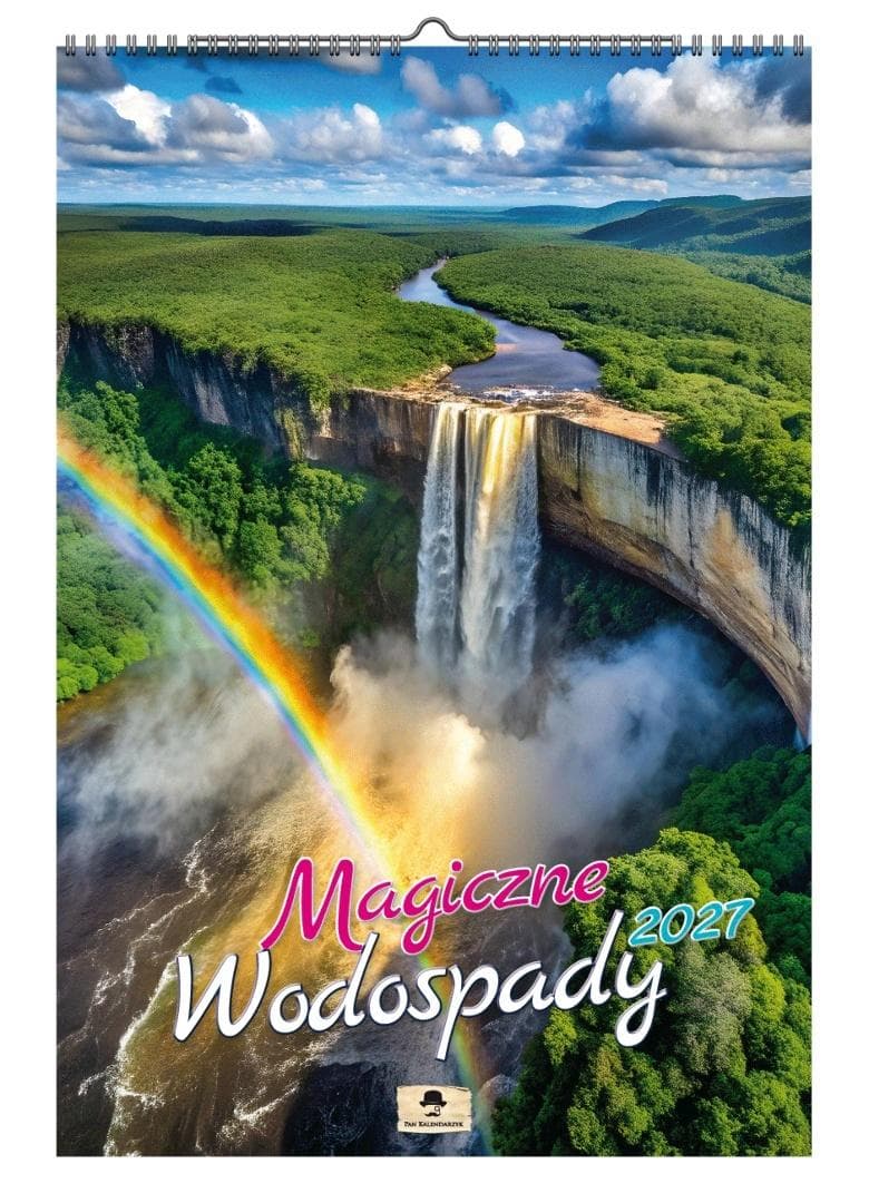 Kalendarz 2027 A3 ścienny magiczne wodospady wyd. Pan Kalendarzyk