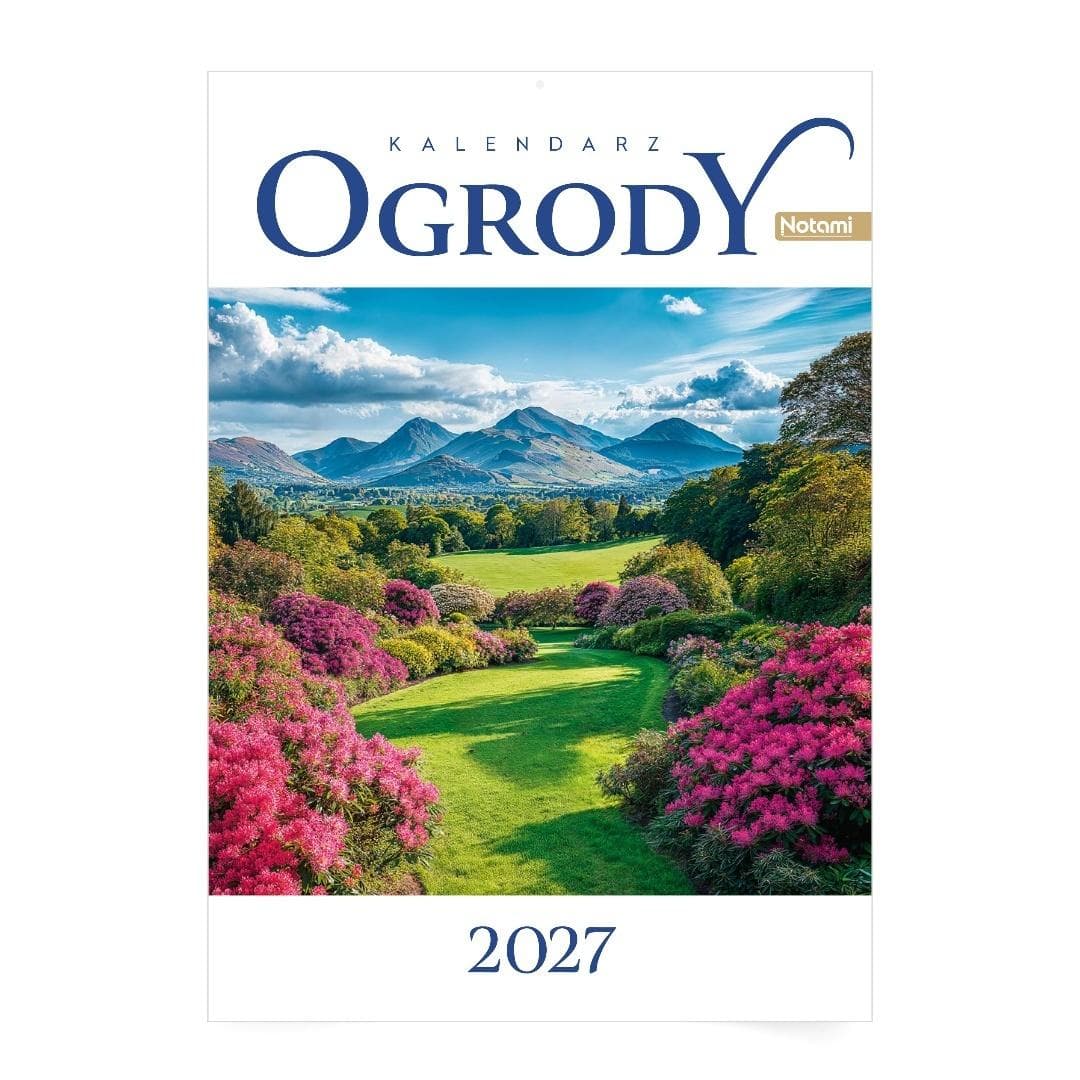 Kalendarz 2027 A4 ścienny Ogrody 16 stron z imieninami
