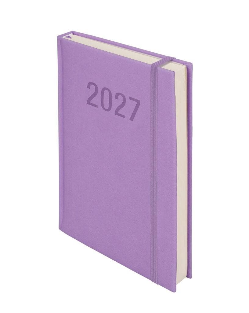 Kalendarz 2027 Colorfix-bis A5 DNS liliowy 384 strony skóra ekologiczna