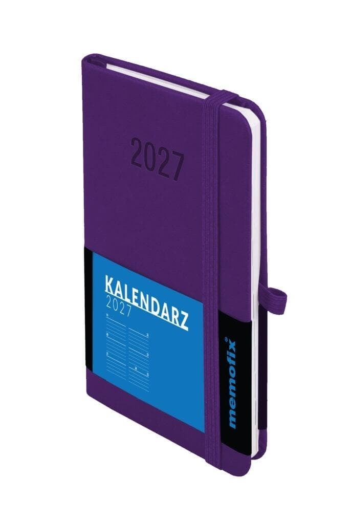 Kalendarz 2027 Memofix B6 TDW fioletowy twarda oprawa