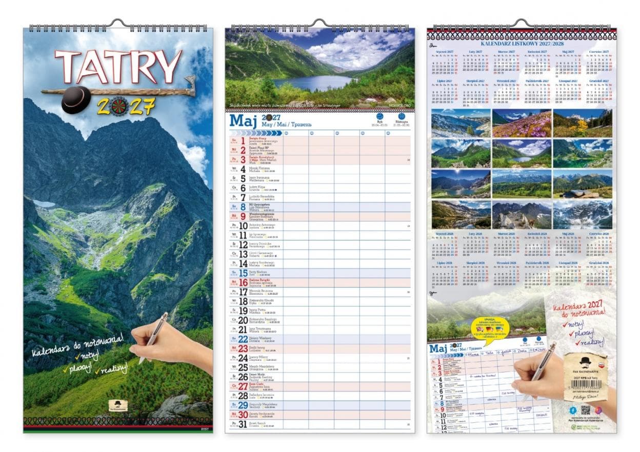 Kalendarz ścienny paskowy szeroki Tatry Pan Kalendarzyk 2026/2027