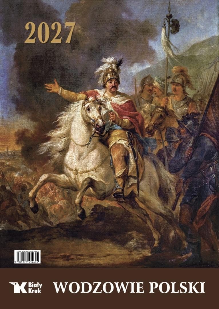 Kalendarz ścienny 2027 Wodzowie Polski Biały Kruk 30.5x43 cm