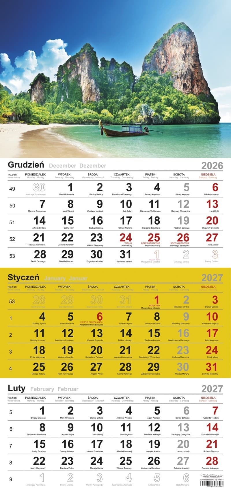 Kalendarz trójdzielny 2026 Krajobraz górski