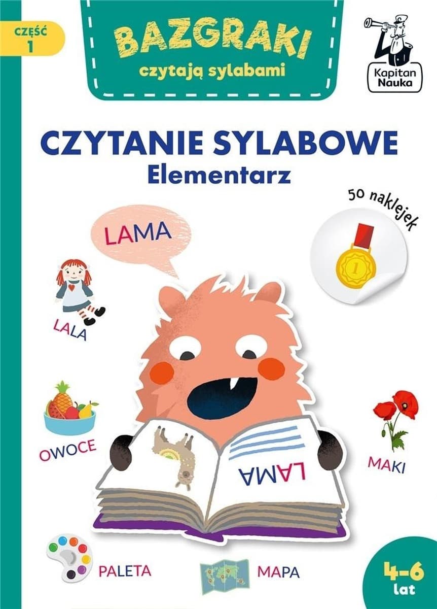 Kapitan Nauka Bazgraki czytają sylabami - nauka czytania dla przedszkolaków