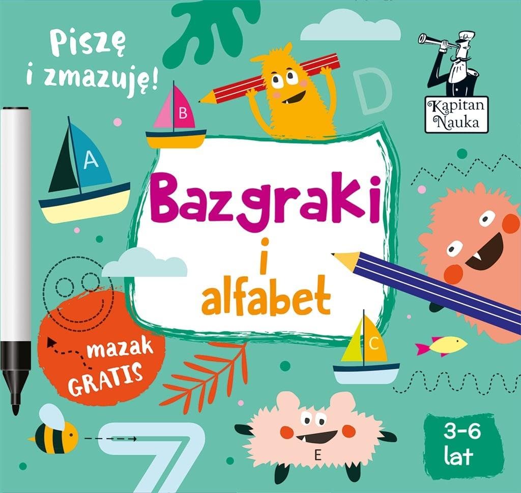 Kapitan Nauka Bazgraki i alfabet - nauka pisania i czytania dla przedszkolaków