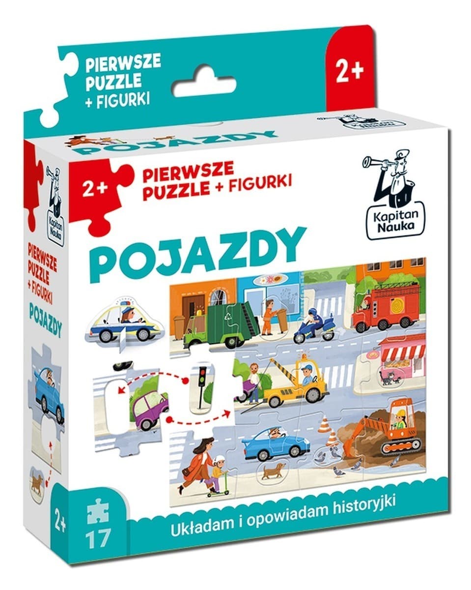 Kapitan Nauka Puzzle Pojazdy + figurki Pierwsze puzzle