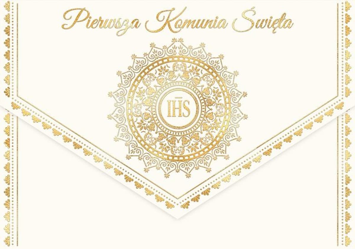 Karnet A5 Komunia - IHS z Kopertą