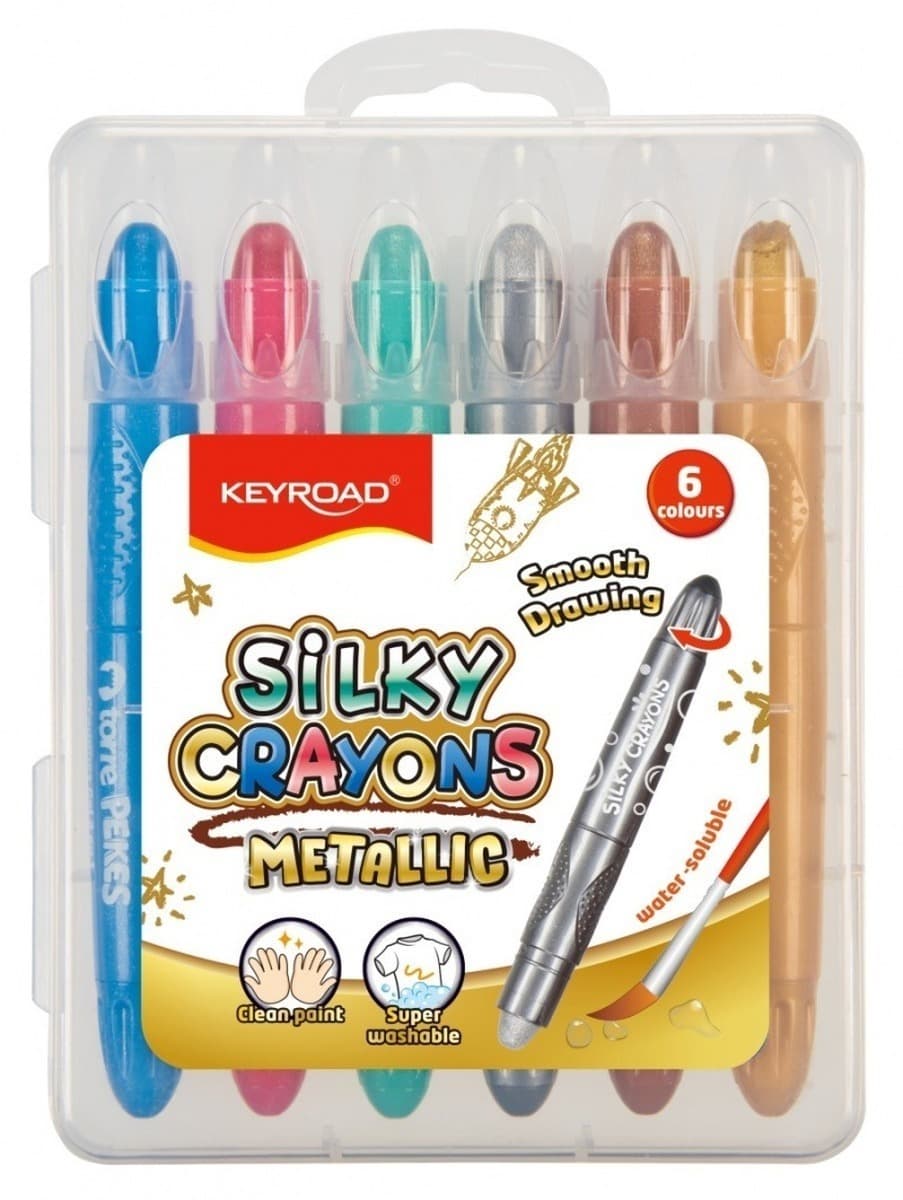 Keyroad Kredki żelowe Metallic 6 kolorów