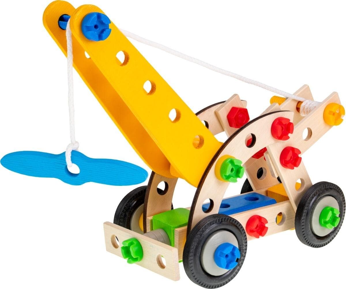 Klocki konstrukcyjne Pojazdy Constructor 70 elementów drewniane i plastikowe