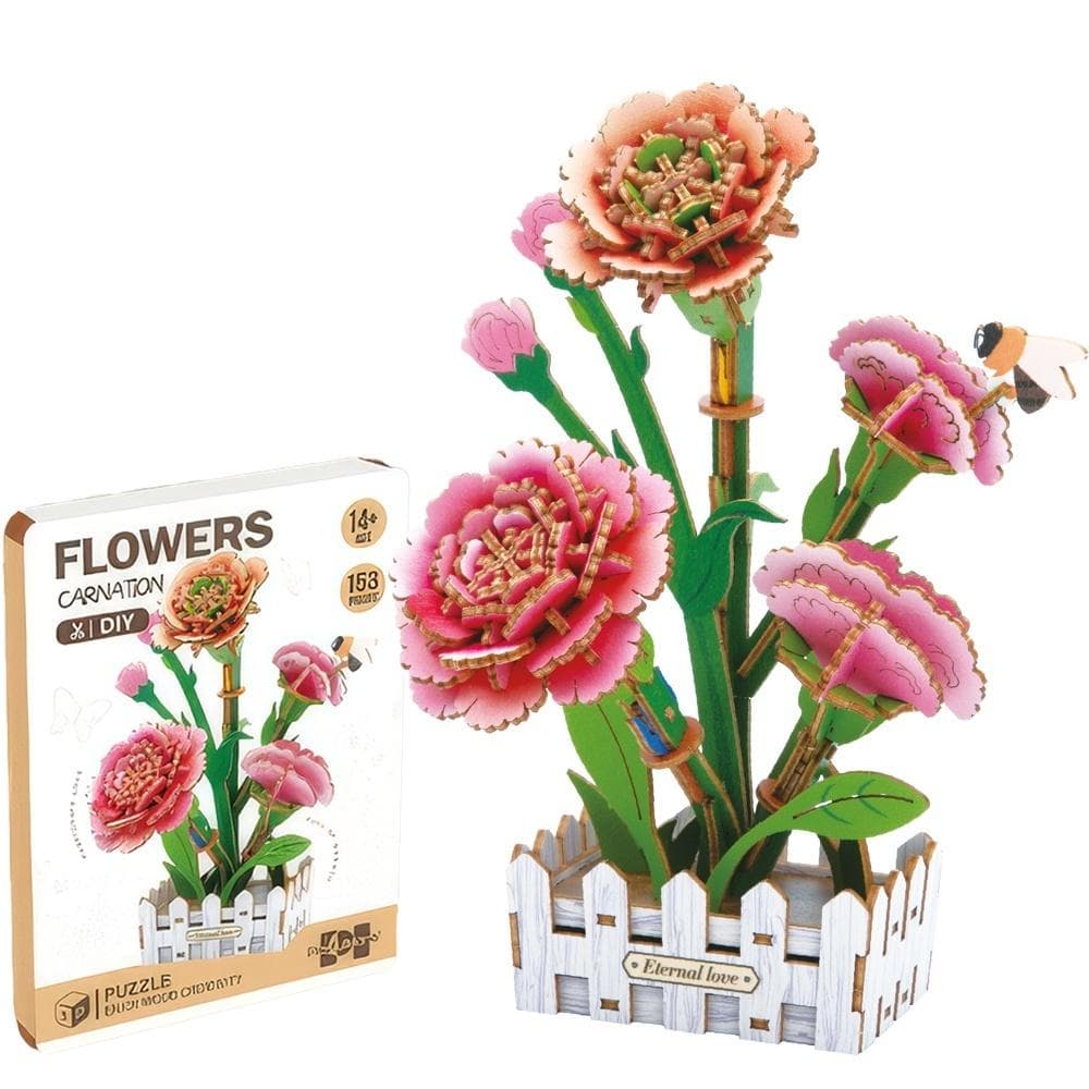 Drewniane klocki kwiatki Hiacynt 153 elementy puzzle 3D Askato