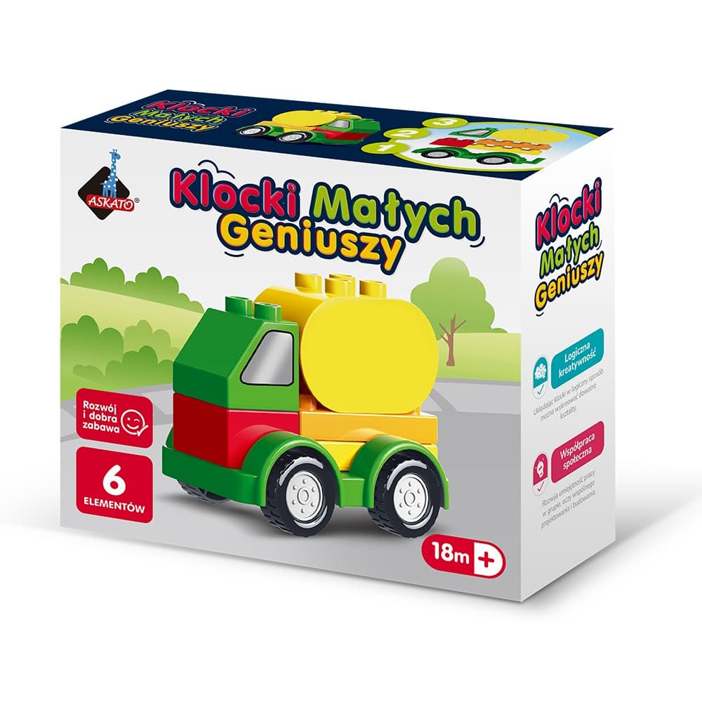 Klocki małych geniuszy Autko 6 elementów