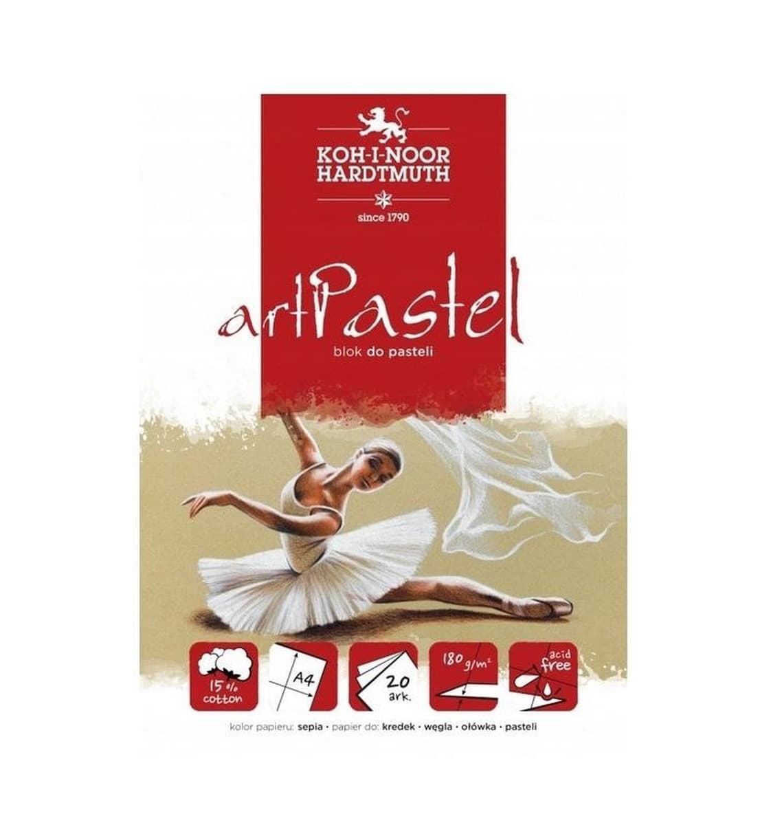Koh-I-Noor Blok do pasteli Art Pastel Sepia A4 20 arkuszy 180g