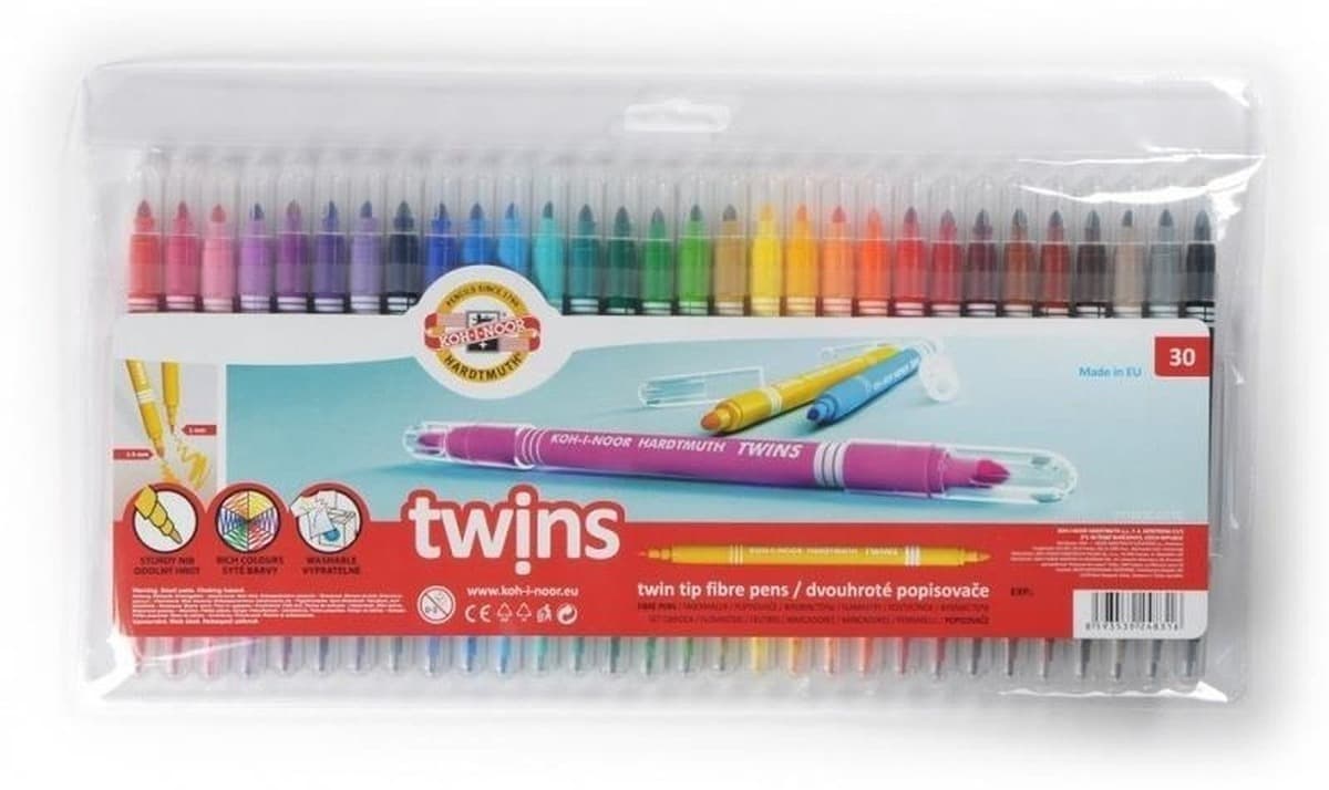 Koh-I-Noor Flamastry Twins dwustronne 30 kolorów
