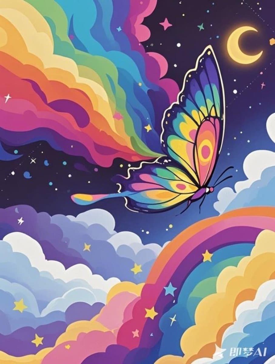 Koh-I-Noor Malowanie po numerach Tęczowy Motyl 40x50cm