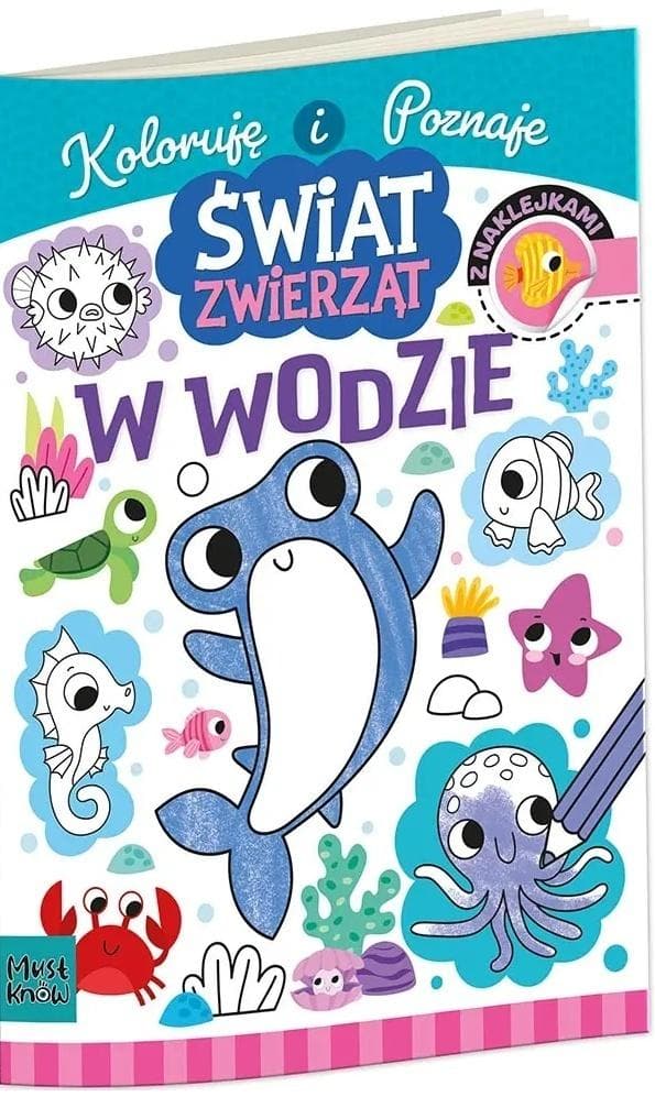 Kolorowanka edukacyjna A4 Świat zwierząt - W wodzie 20 stron