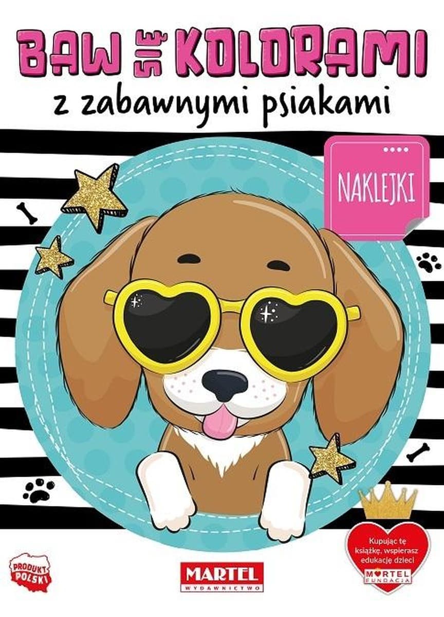 Kolorowanka Baw się kociakami z naklejkami z zabawnymi psiakami