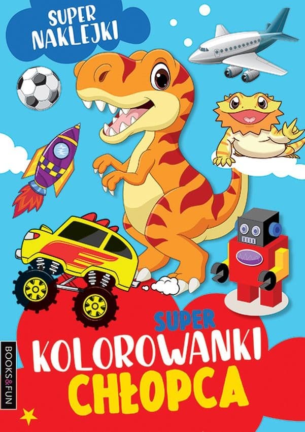 Kolorowanka dla dzieci dla chłopców z ciekawymi stworami i maszynami