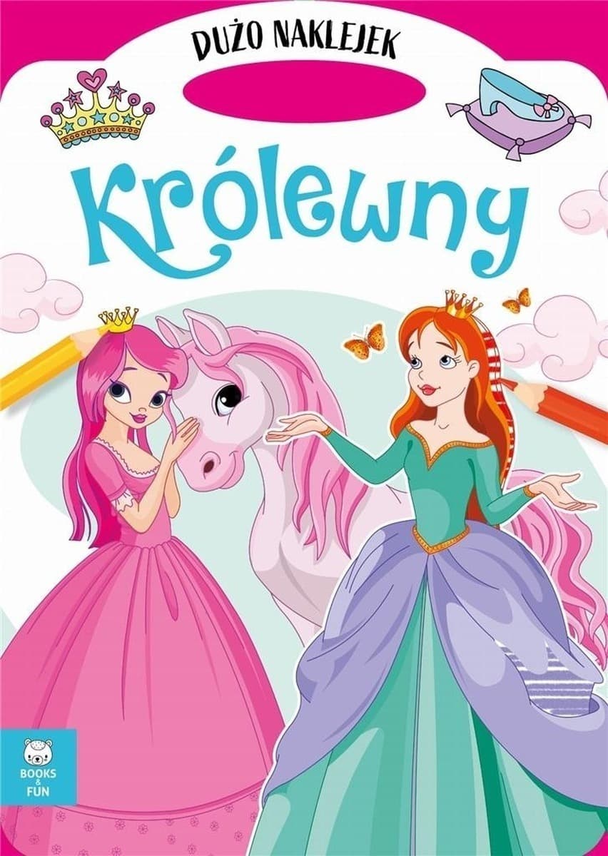 Kolorowanka dla dzieci Królewny z podwójnymi naklejkami