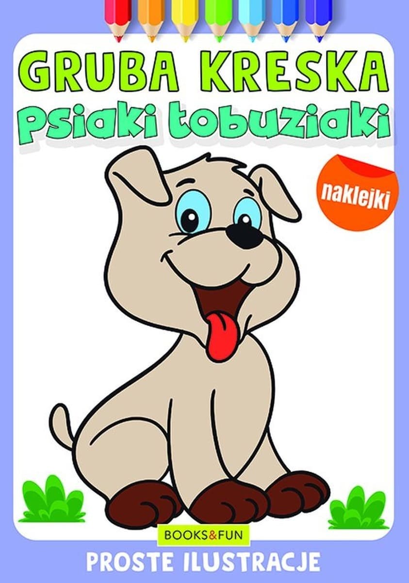 Kolorowanka dla dzieci Psiaki Łobuziaki z grubym obrysem