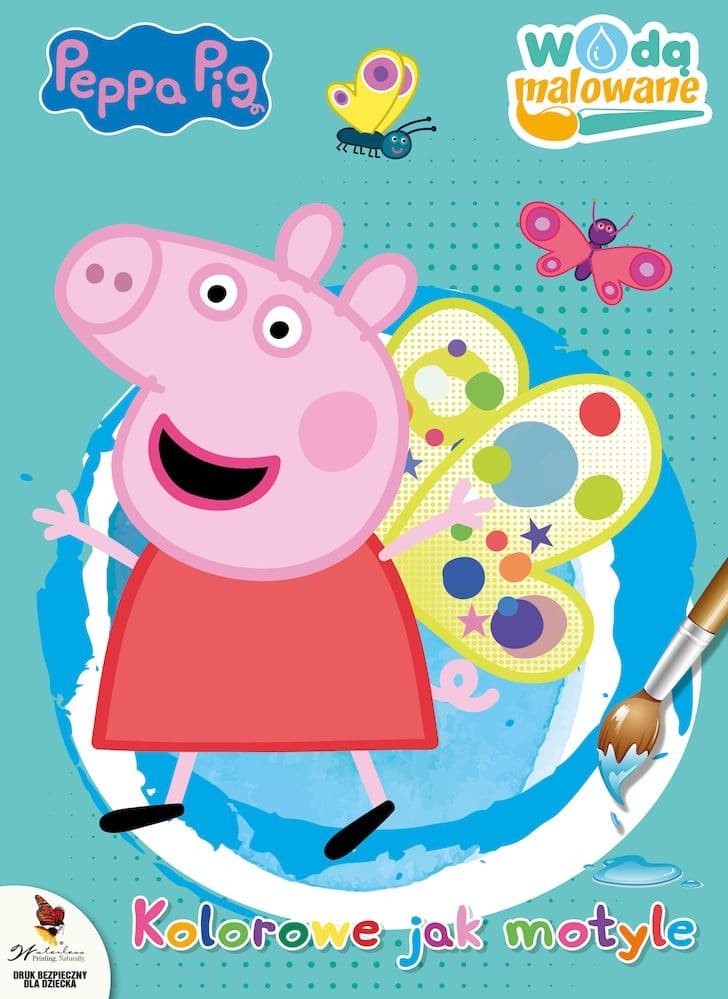Kolorowanka dla dzieci Świnka Peppa Kolorowe jak motyle cz. 10 wodna