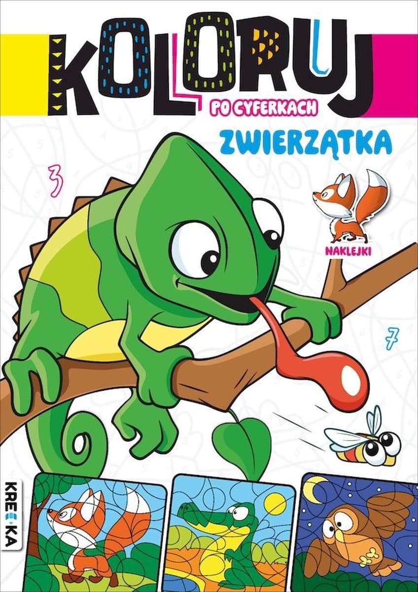 Kolorowanka dla dzieci Zwierzątka Koloruj po cyferkach