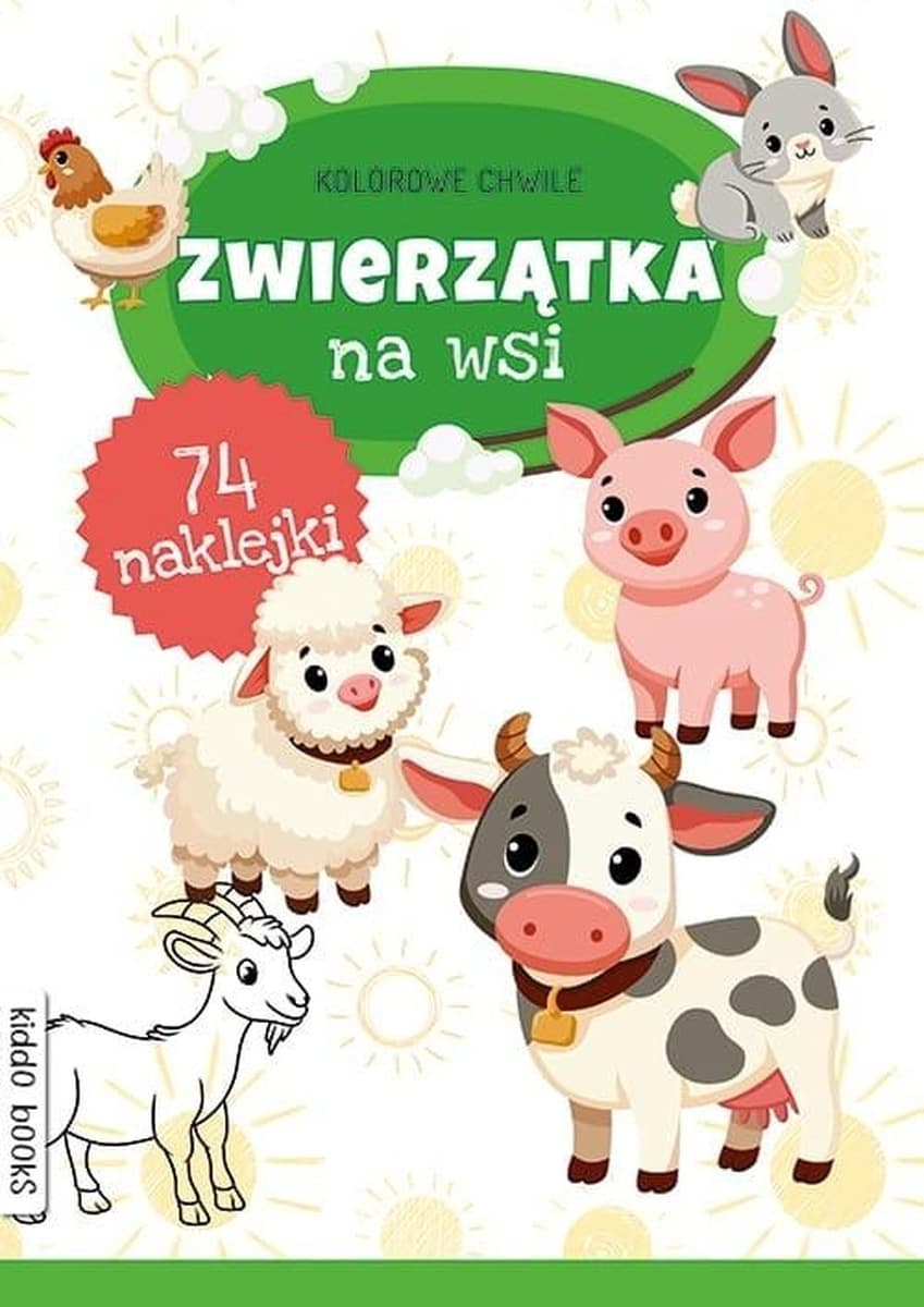 Kolorowanka dla dzieci Zwierzątka na wsi Kolorowe chwile