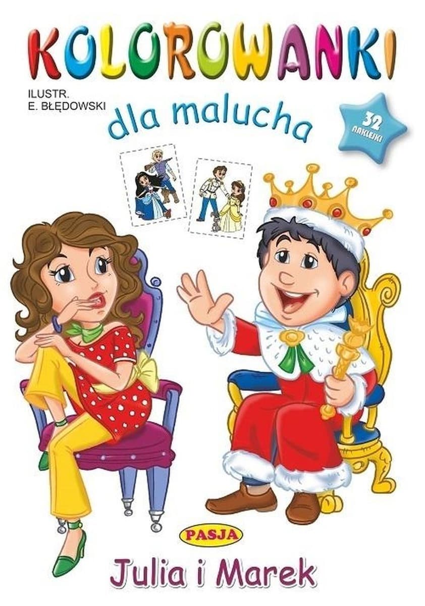 Kolorowanka dla najmłodszych Julia i Marek z naklejkami