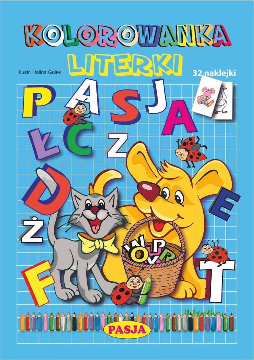 Kolorowanka edukacyjna dla dzieci z naklejkami
