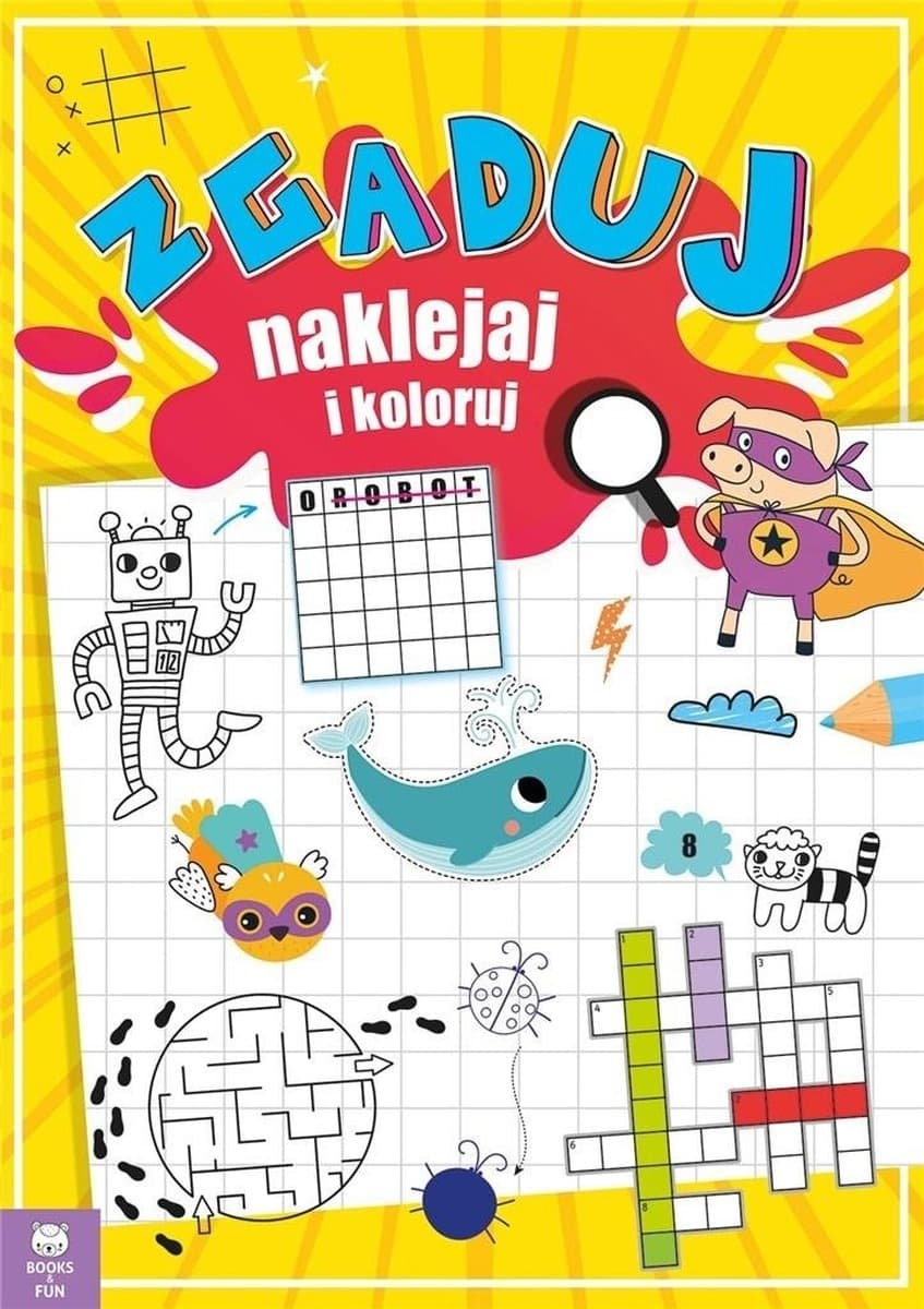 Kolorowanka edukacyjna Zgaduj Naklejaj i Koloruj