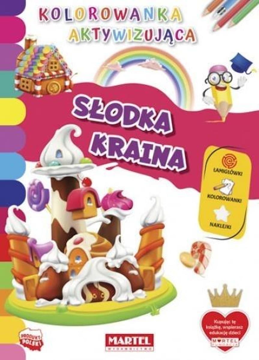 Kolorowanka Słodka Kraina aktywizująca z naklejkami dla dzieci