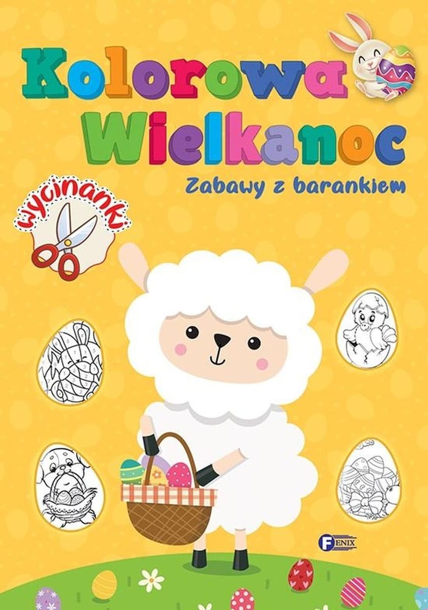 Kolorowanka Wielkanocna dla dzieci Zabawy z barankiem