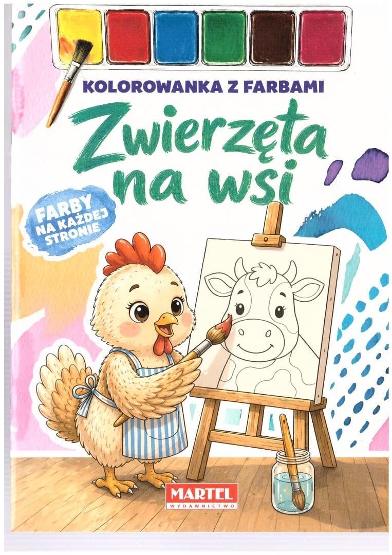 Kolorowanka z farbami Zwierzęta na wsi 16 stron miękka oprawa