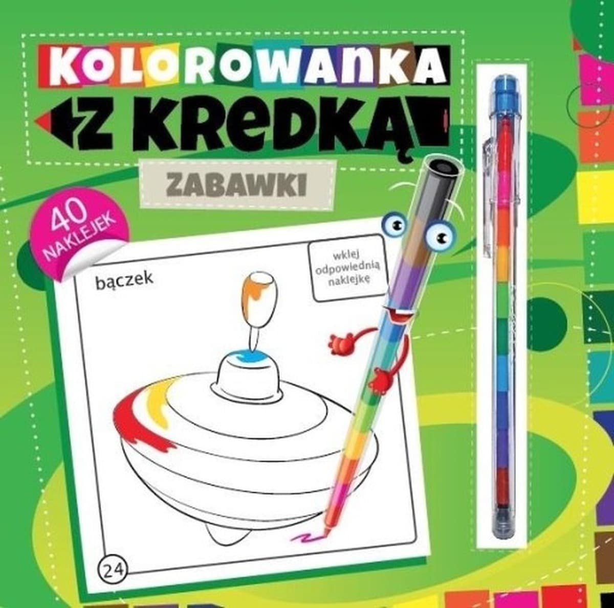 Kolorowanka - z kredką segmentową i naklejkami Pryzmat dla dzieci