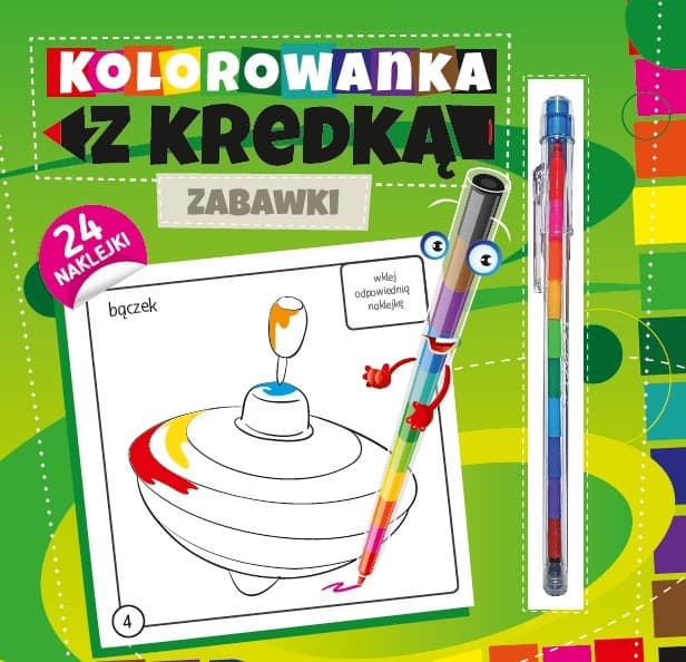 Kolorowanka - z kredką segmentową i naklejkami Pryzmat dla dzieci