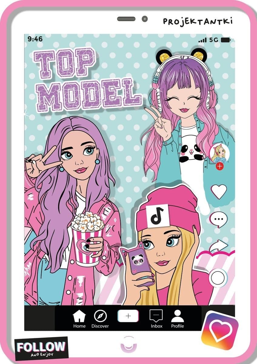 Kolorowanka z naklejkami Top Model dla dzieci