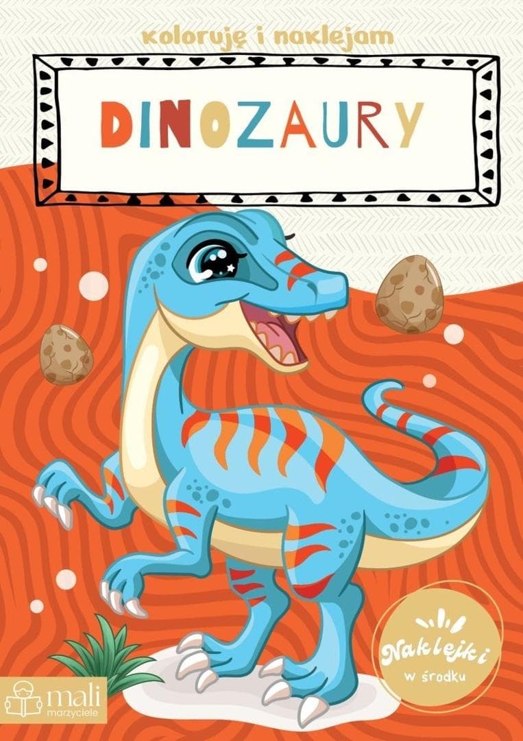 Koloruję i naklejam dinozaury - książeczka z naklejkami 16 stron