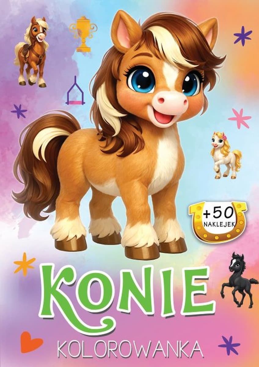 Konie. Kolorowanka dla dzieci