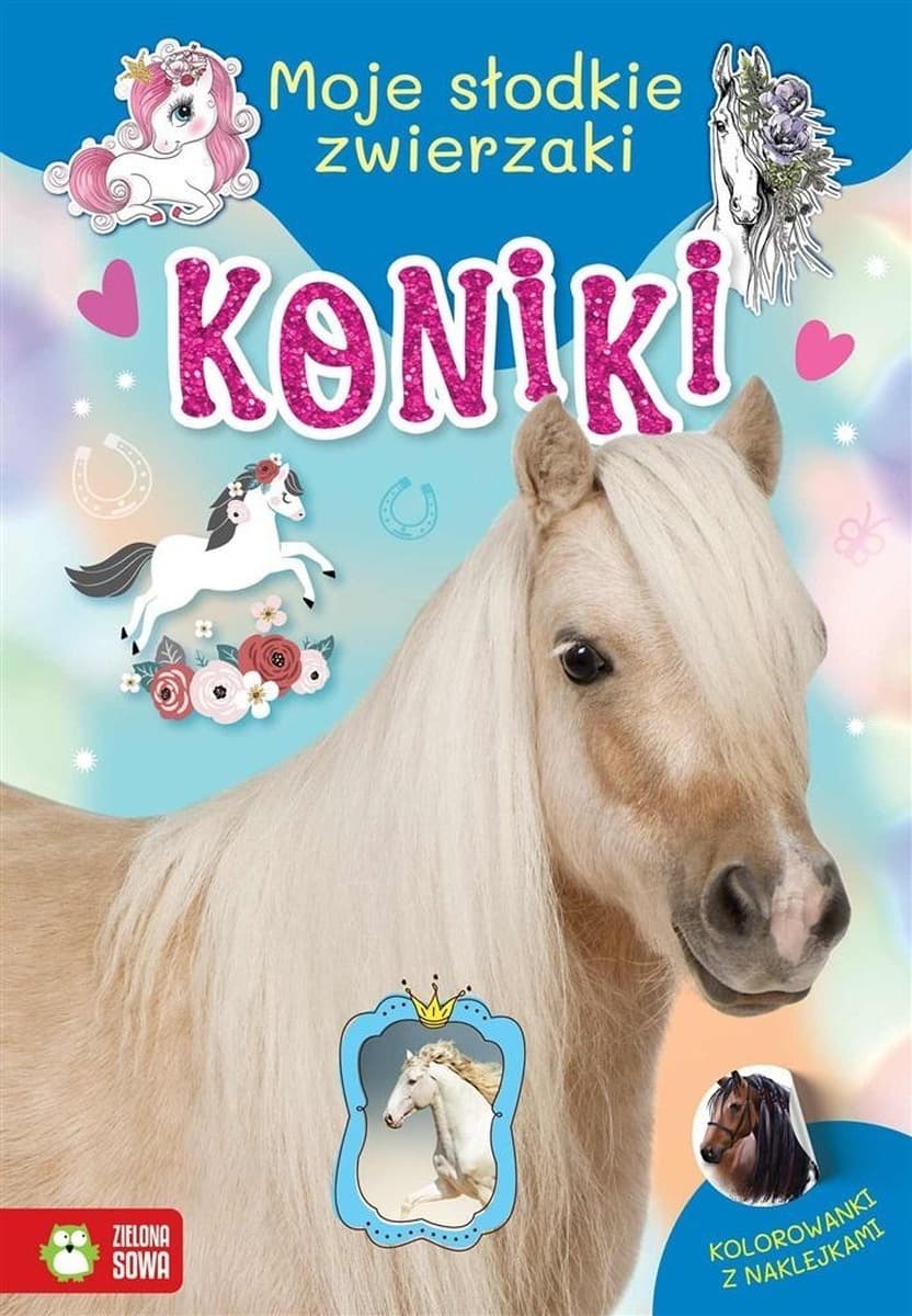 Koniki Moje Słodkie Zwierzaki Zielona Sowa Kolorowanka dla Dzieci