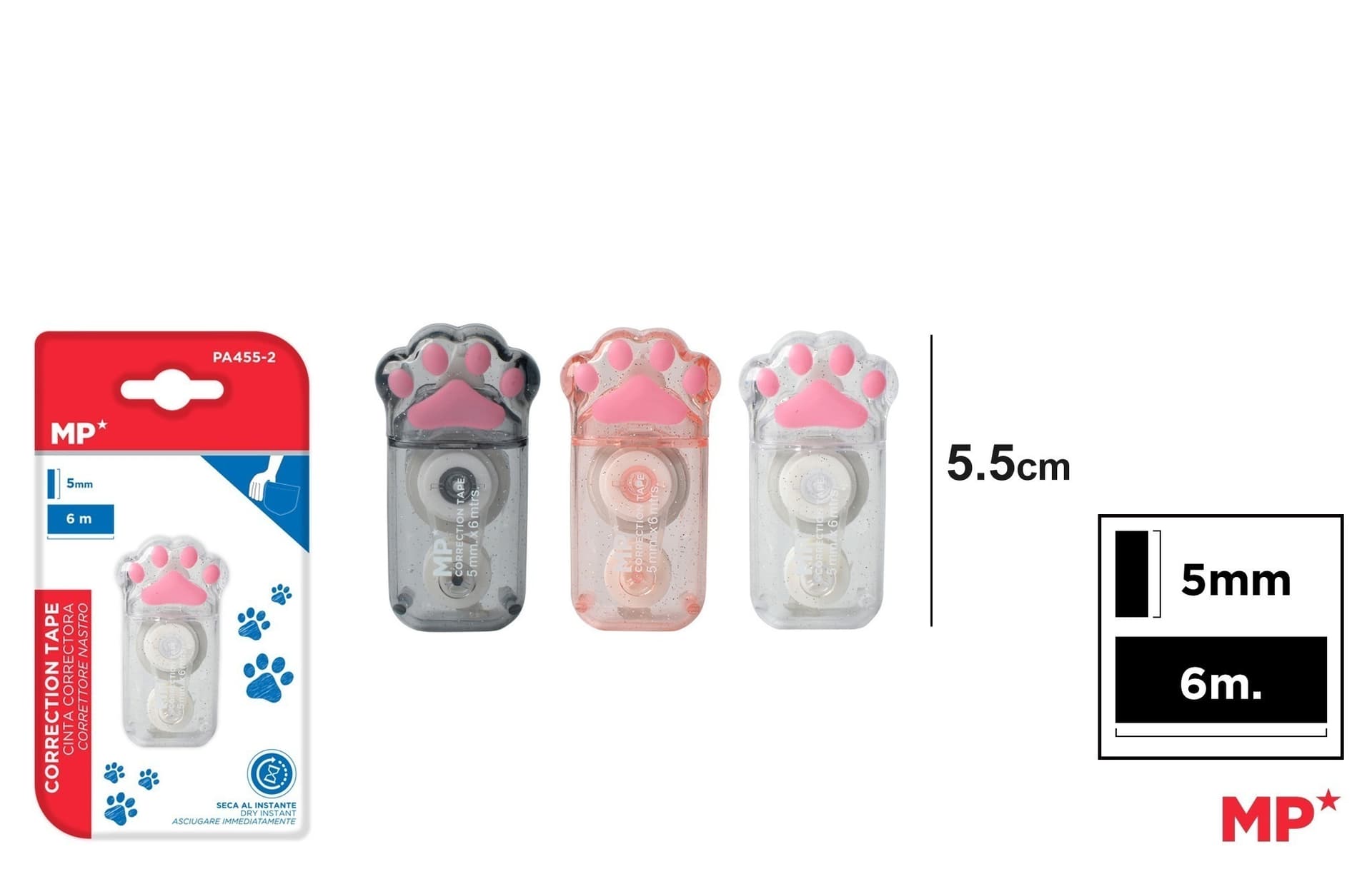 Korektor MP Łapka w taśmie  5mm x 6m 1szt.mix
