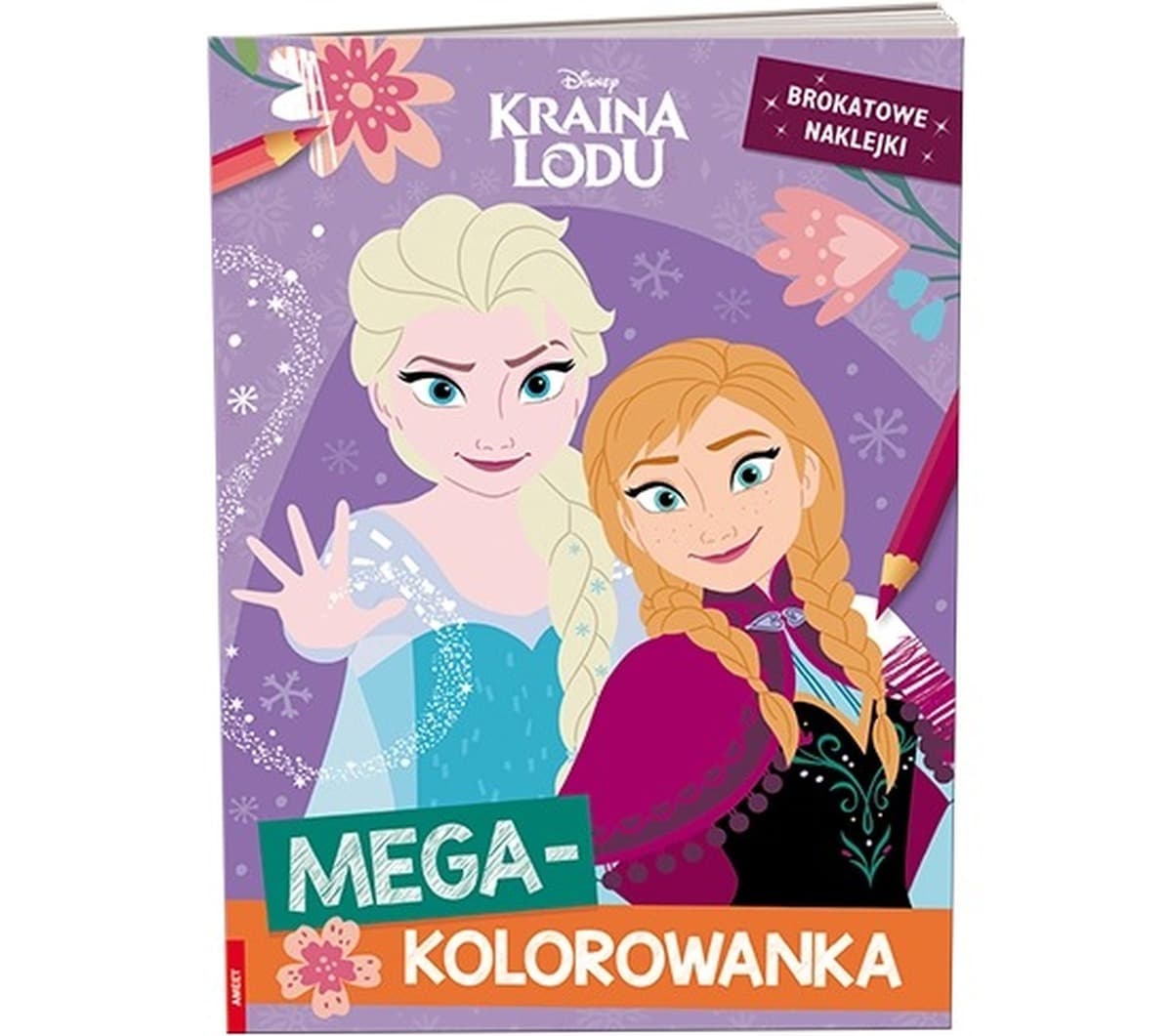 Kraina Lodu mega kolorowanka książka z brokatowymi naklejkami
