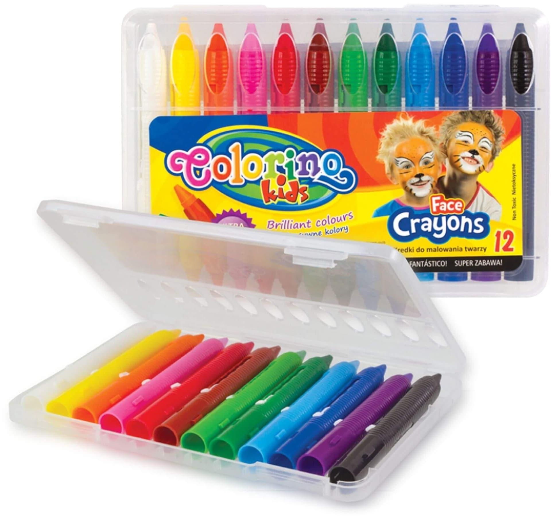 Kredki do malowania twarzy 12 intensywnych kolorów Colorino Kids