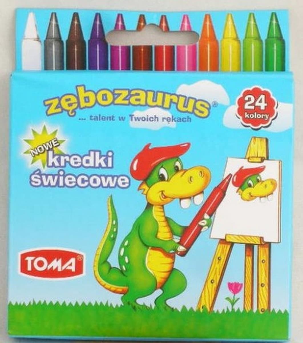 Kredki świecowe Zębozaurus 24 kolory