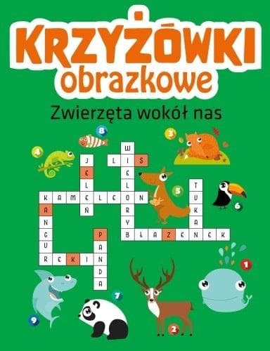Książka Zwierzęta wokół nas - krzyżówki obrazkowe dla dzieci