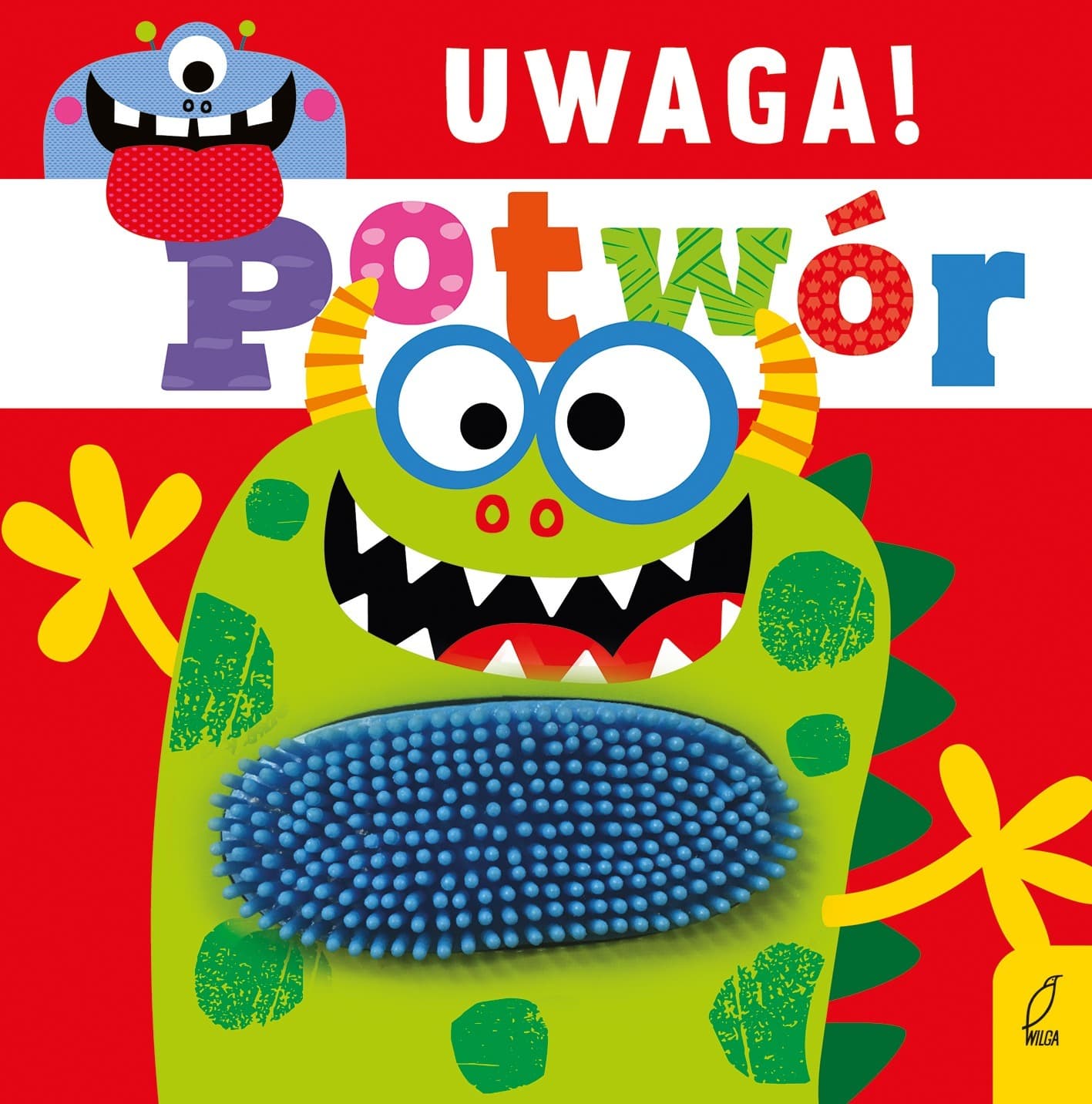 Książeczka dotykowa Uwaga! Potwór z gumowymi elementami